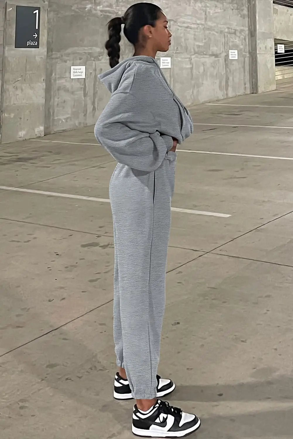 Cozy gray hoodie joggers set - Love Salve